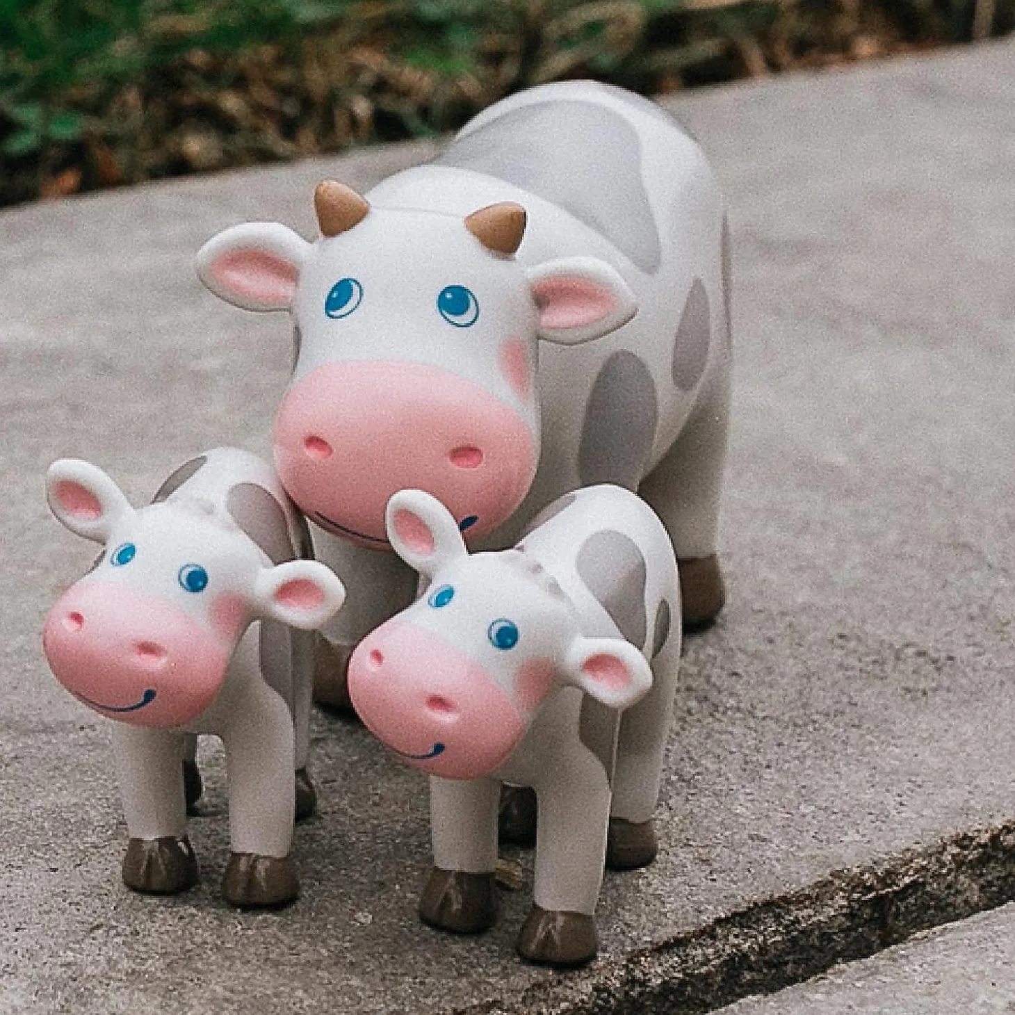 Haba Little Friends Spotted Calf - 2.75" Holstein Farm Animal Toy Figure