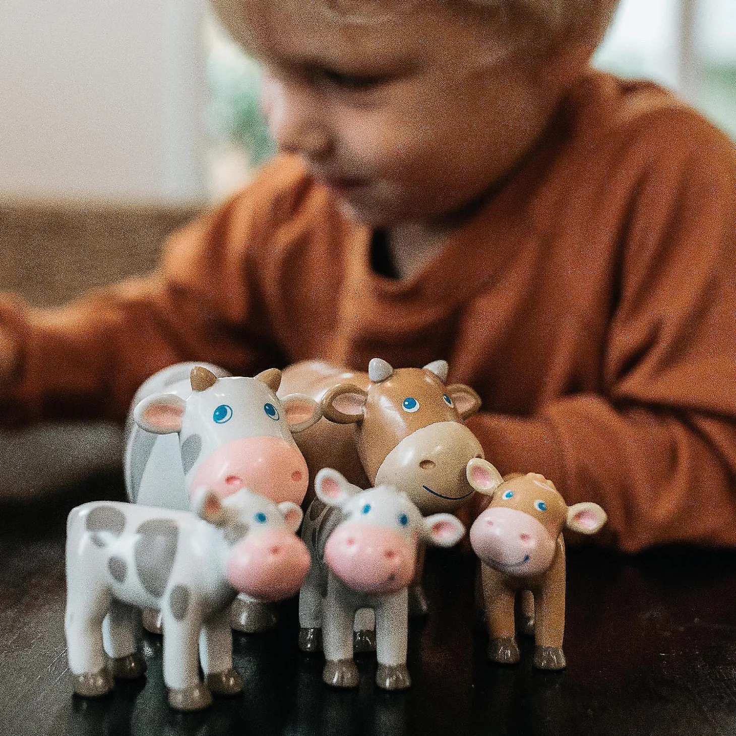 Haba Little Friends Spotted Calf - 2.75" Holstein Farm Animal Toy Figure