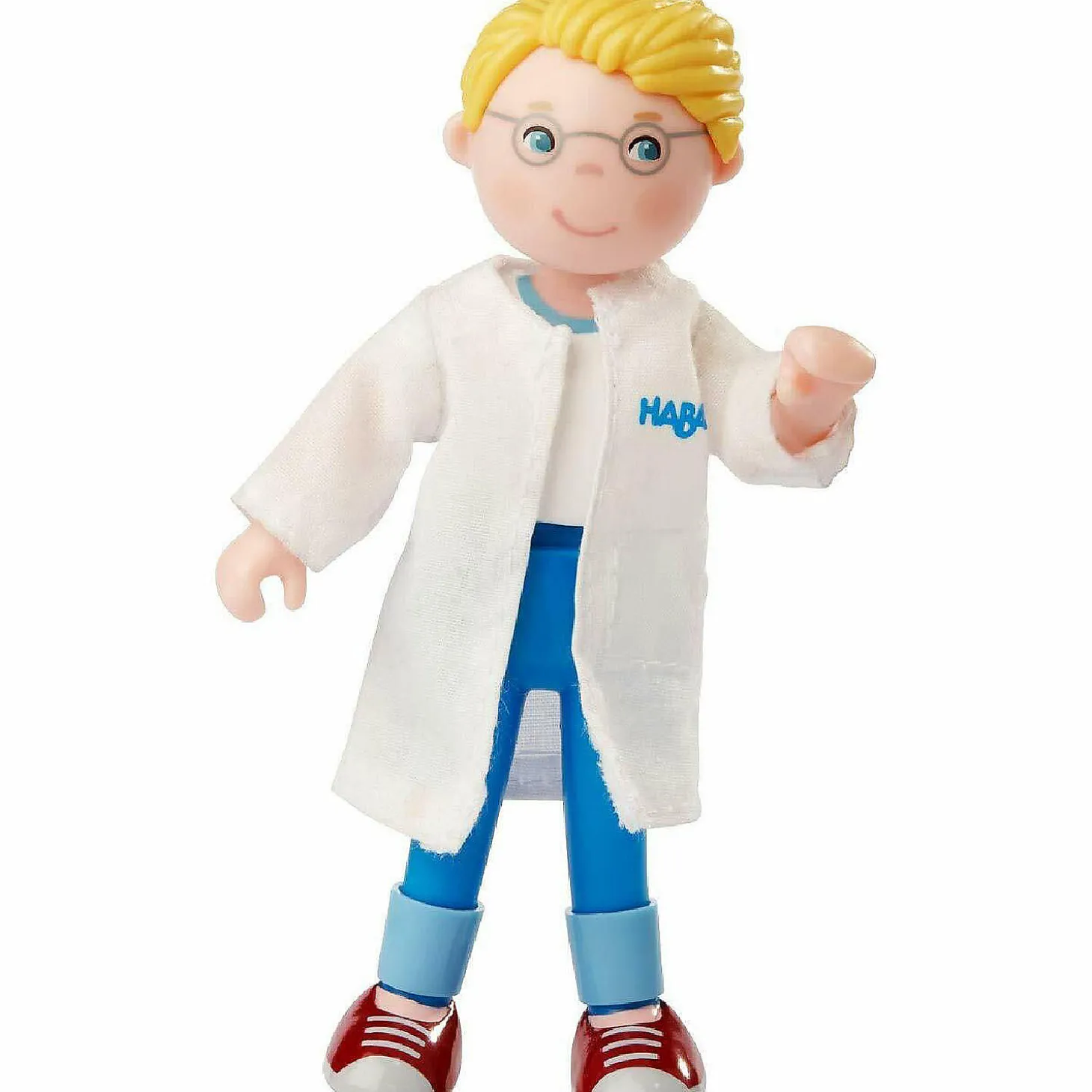 Haba Little Friends Veterinarian Andreas 4.5" Dollhouse Toy Figure With Removable Lab Coat