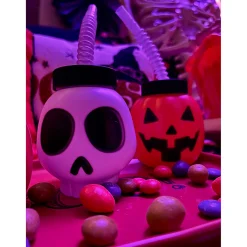 Halloween Character Bpa-Free Plastic Cups With Lids & Straws - 12 Ct.