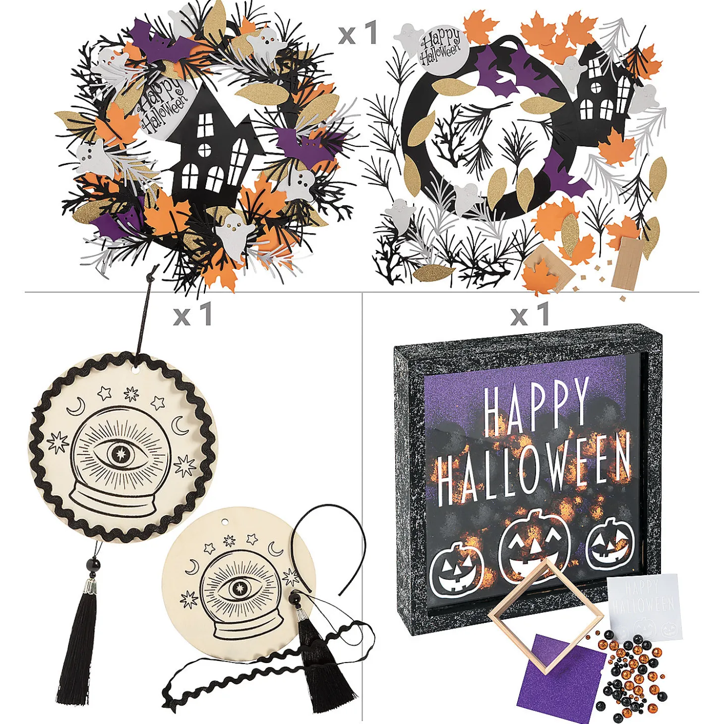 Halloween Decorations Craft Kit Assortment - Makes 3