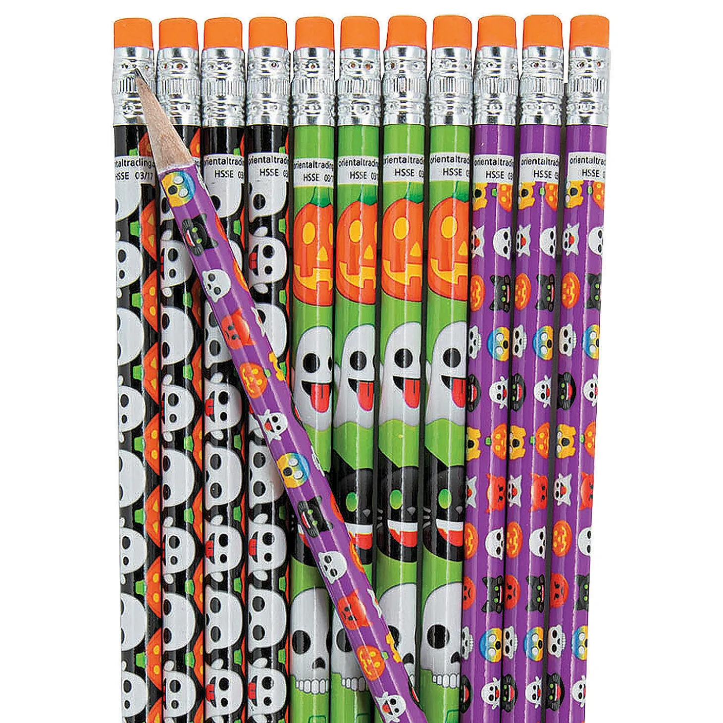 Halloween Emoji Pencils - 24 Pc.