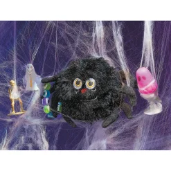Halloween Fuzzy Black Stuffed Spiders - 12 Pc.