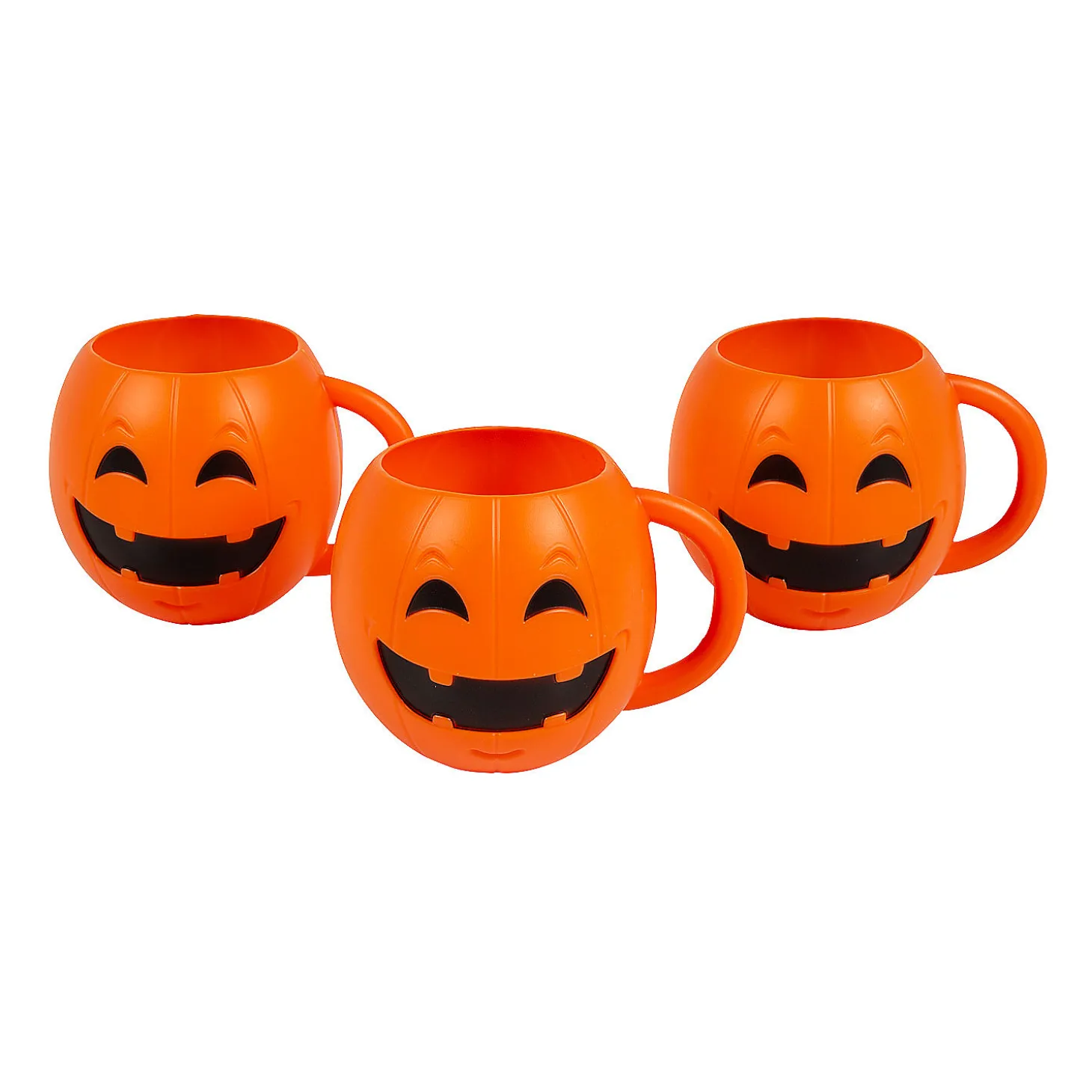 Halloween Jack-O'-Lantern Bpa-Free Plastic Mugs - 12 Ct.