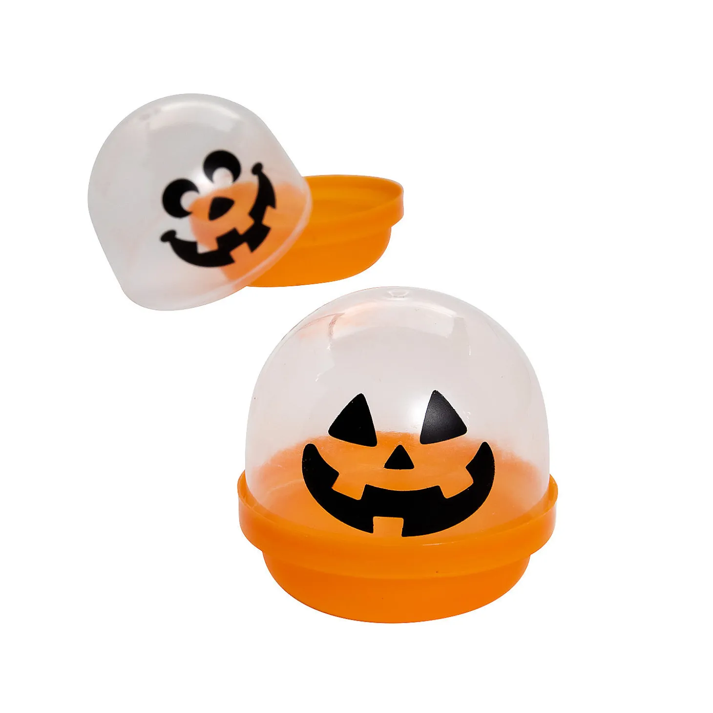 Halloween Jack-O'-Lantern Bpa-Free Plastic Favor Capsules - 12 Pc.