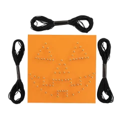 Halloween Jack-O'-Lantern String Art Craft