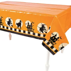 Halloween Silhouette Plastic Tablecloth