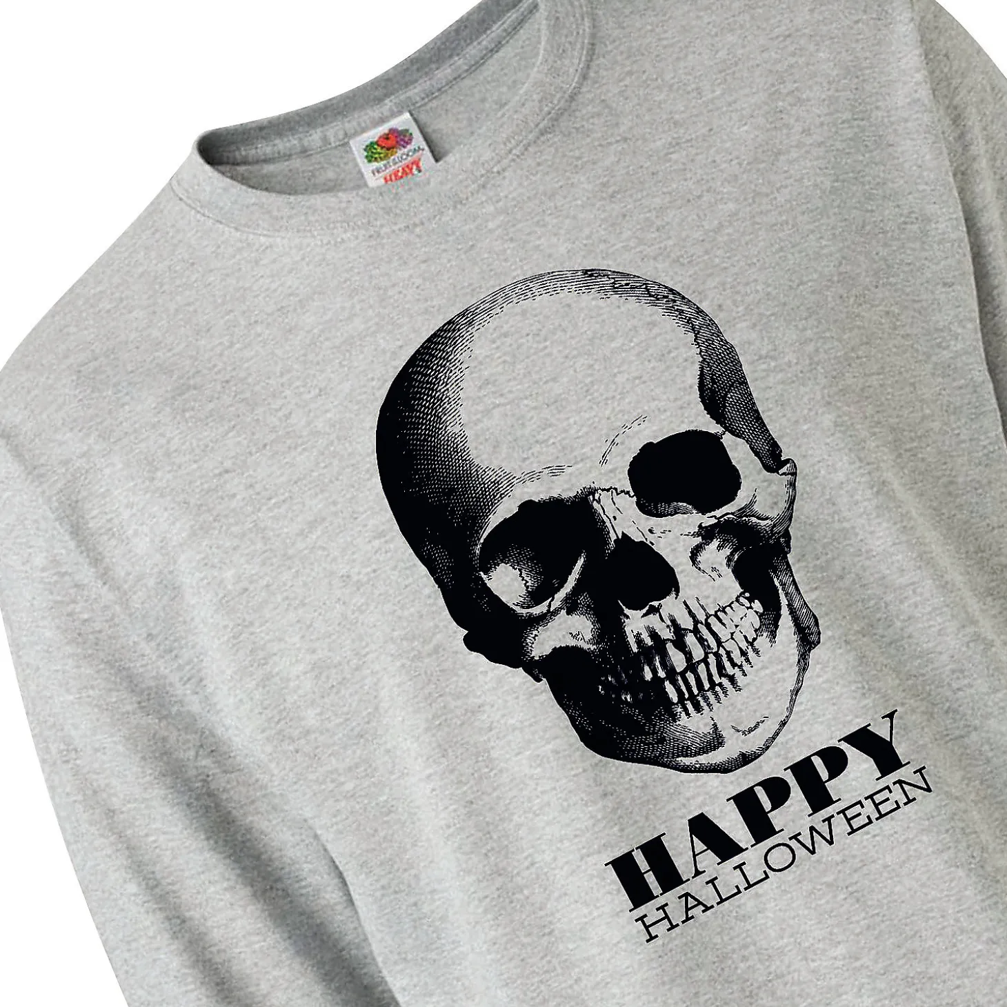 Halloween Skull Adult's Long-Sleeve T-Shirt