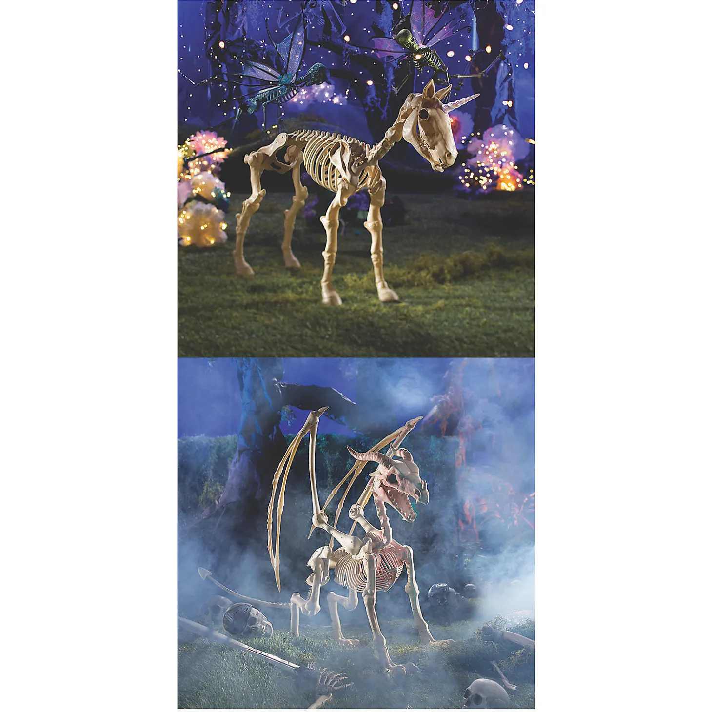 Halloween Unicorn & Dragon Skeleton Decorations