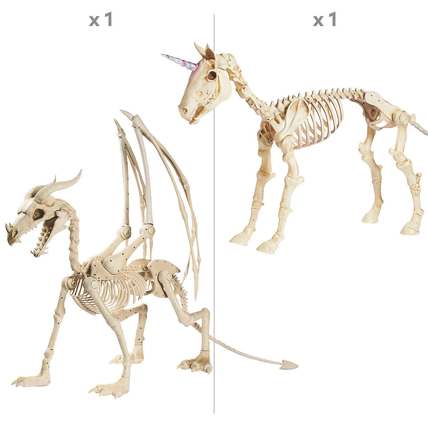 Halloween Unicorn & Dragon Skeleton Decorations