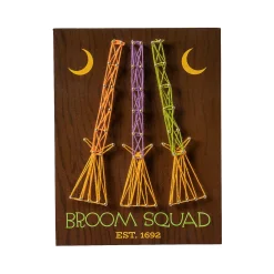Halloween Witch's Broom String Art Sign