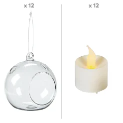 Hanging Globes With Battery-Operated Votives Decorating Kit - 24 Pc.