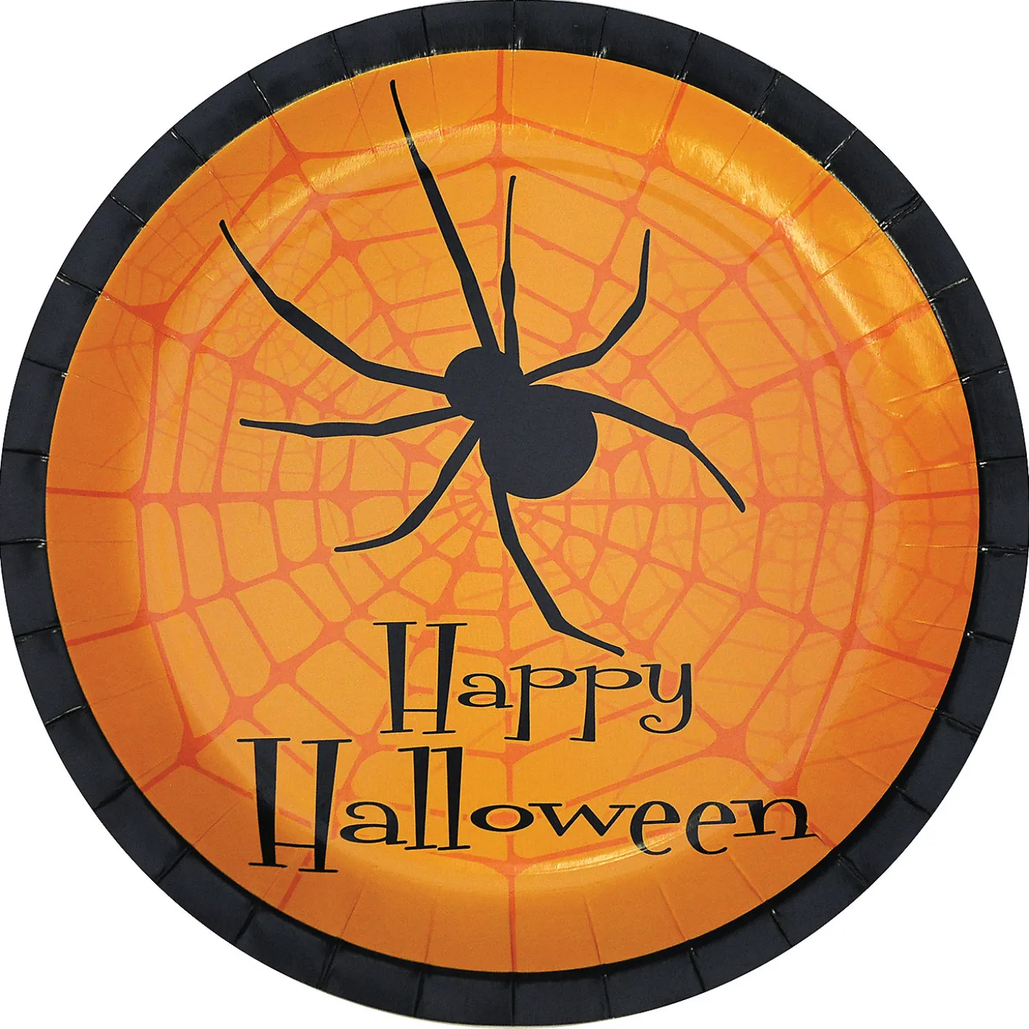 Happy Halloween Spider Party Paper Dinner Plates - 8 Ct.