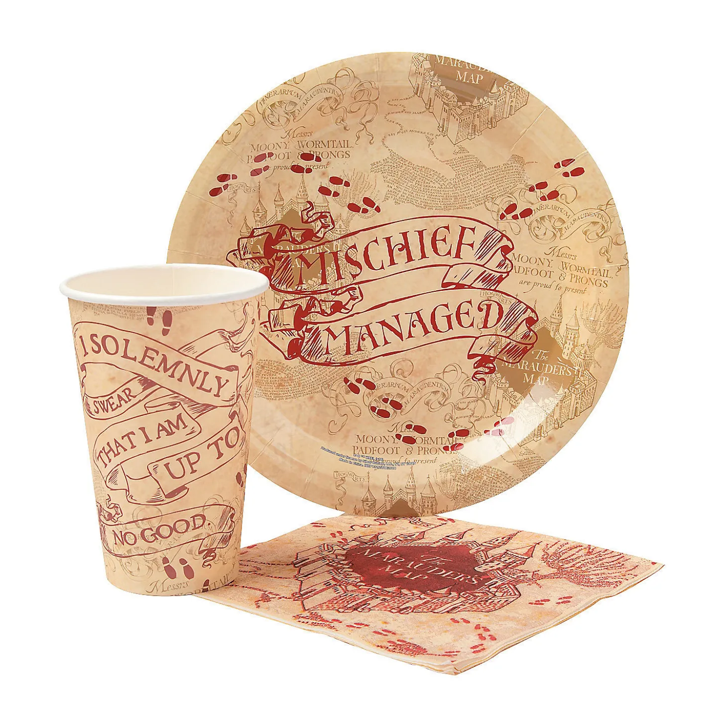 Harry Potter™ Mischief Managed Tableware Kit For 20 Guests