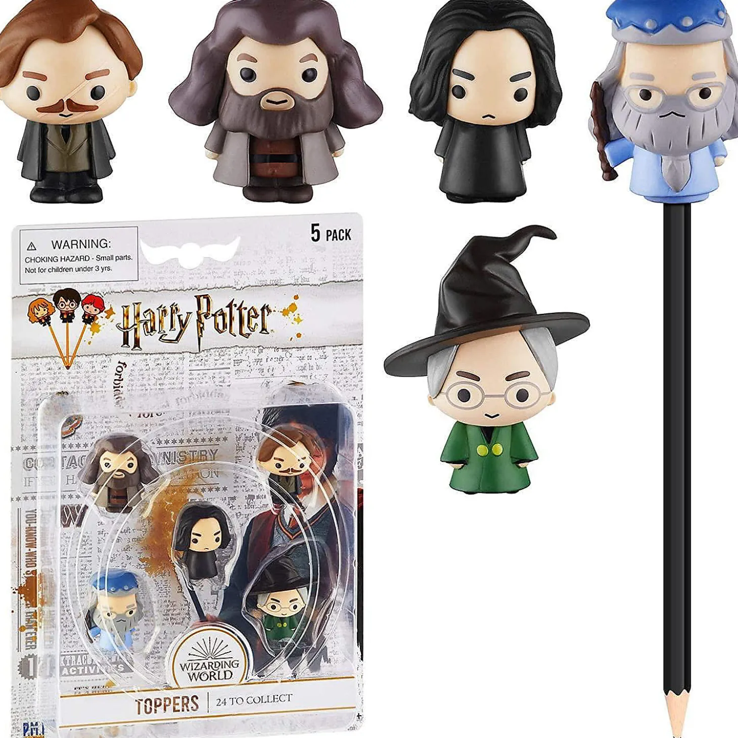Harry Potter Pencil Toppers 5Pk Rubeus Remus Severus Albus Minerva Pmi International
