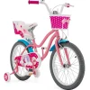 Honeyjoy 18" Kids Bicycle W/Training Wheels & Basket 5-9Yrs Pink