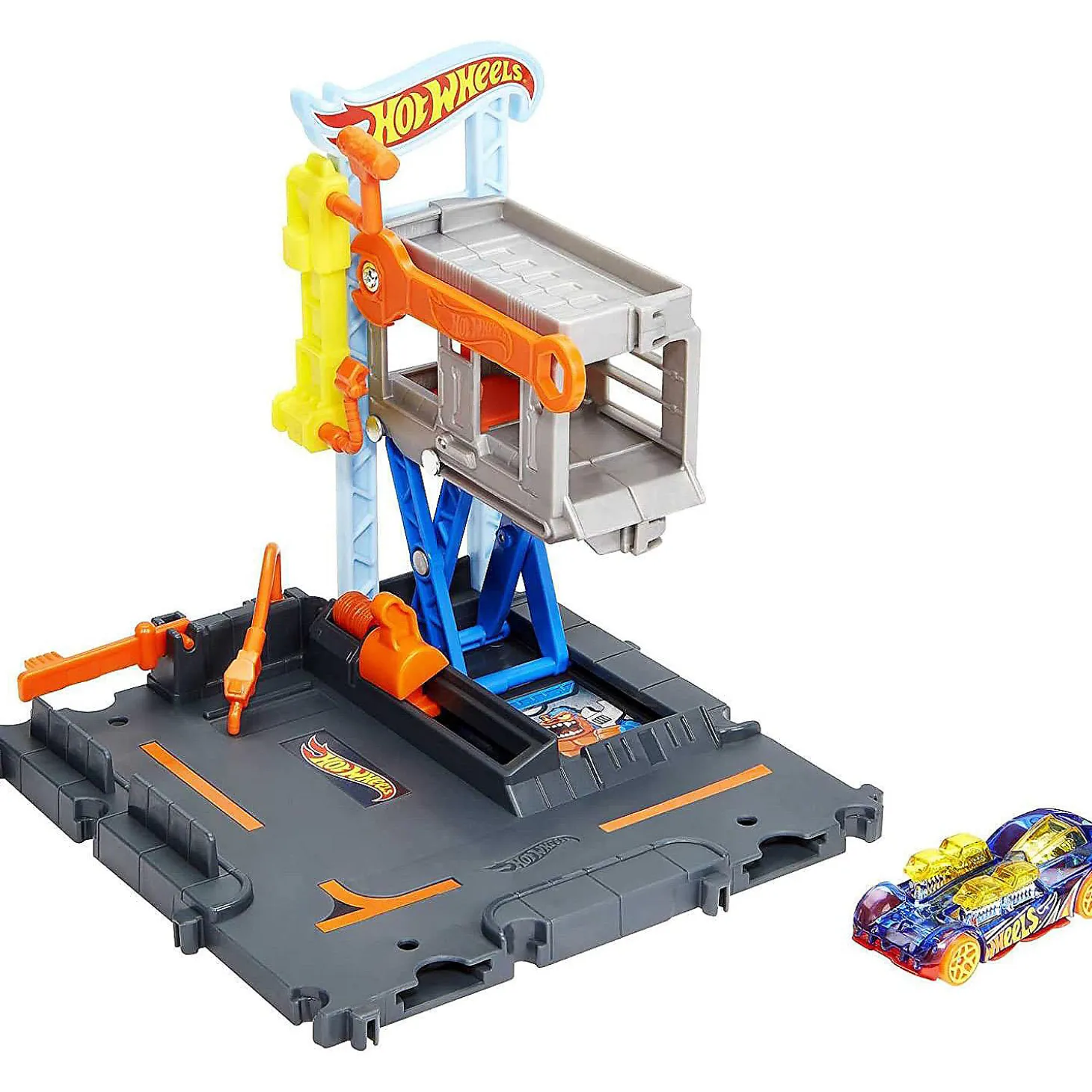 Hot Wheels City Downtown Repair Station Playset With 1 Car, Connects To Other Sets & Tracks