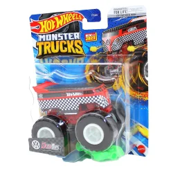 Hot Wheels Monster Trucks 1:64 Scale Dragbus Red, Includes Connect And Crash Car