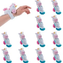 Hugging Stuffed Unicorn Slap Bracelets - 12 Pc.
