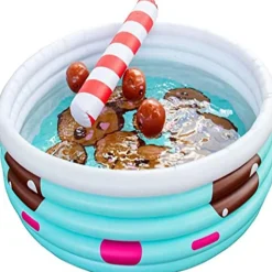 Inflatable 67" X 26" Large Kiddie Pool- Kawaii Inspired Children's Pool W Play Pillow Floats And Accessories - Family Sized For Baby, Toddlers, Kids, And Adults