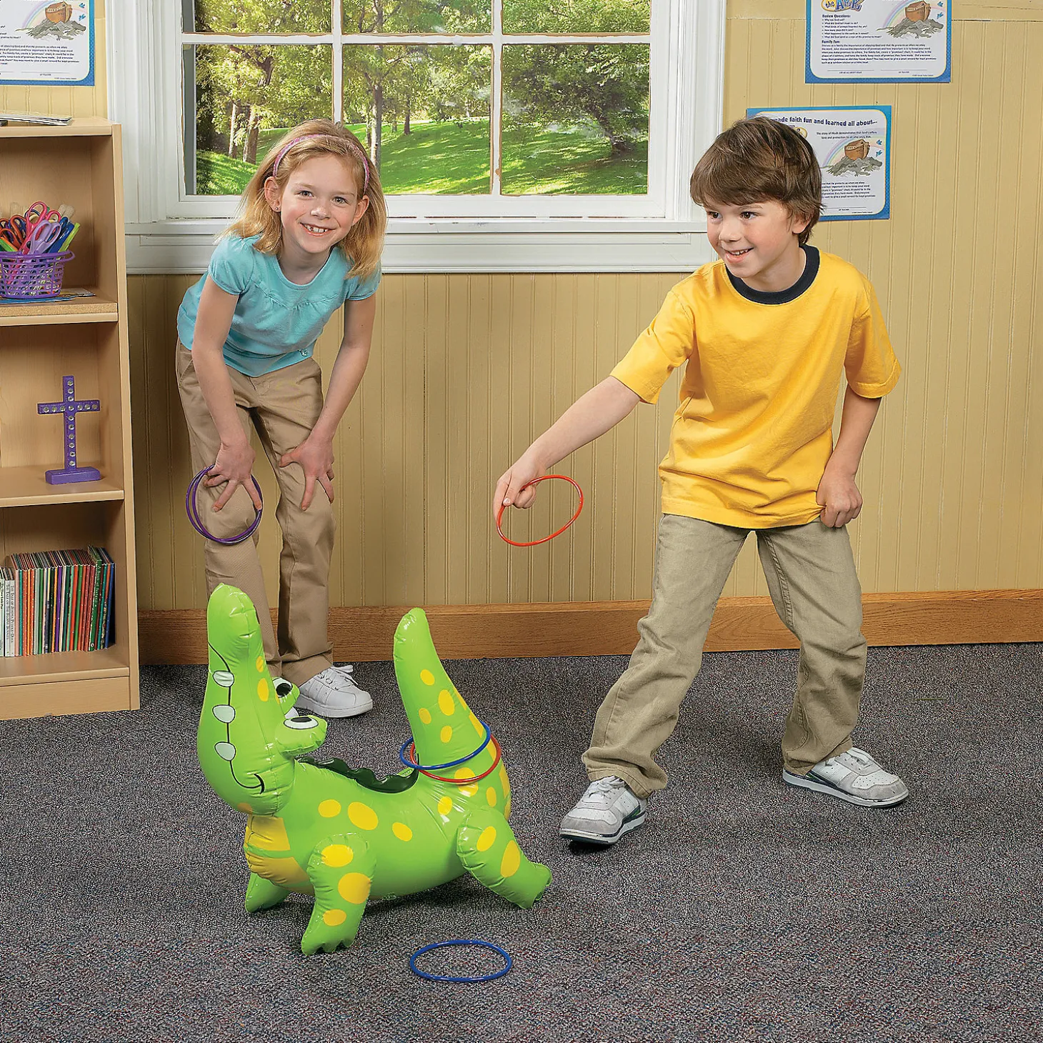 Inflatable Alligator Ring Toss Game