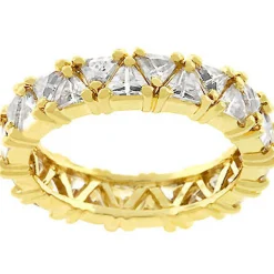 J Goodin Golden Trillion Eternity Ring Size 9