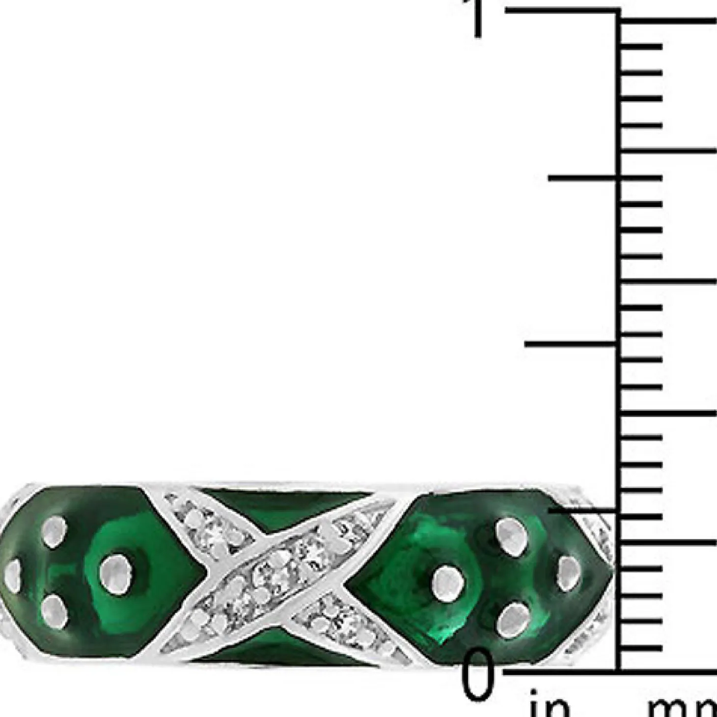 J Goodin Marbled Forest Green Enamel Ring Size 9