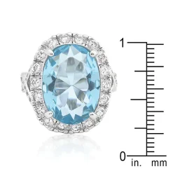 J Goodin Oval Blue Topaz Cocktail Ring Size 5