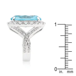 J Goodin Oval Blue Topaz Cocktail Ring Size 5