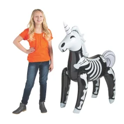 Jumbo Inflatable Unicorn Skeleton Halloween Decoration