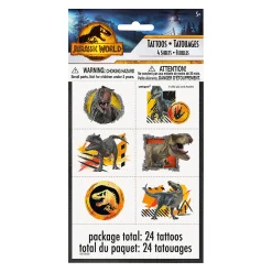 Jurassic World 3: Dominion™ Temporary Tattoos - 4 Sheets