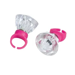 Kids' Light-Up Diamond-Shaped Rings - 12 Pc.
