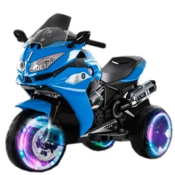 Kingtoys Blue Kids Ride On Electric Motorcycle Ages 3 To 8 Yrs