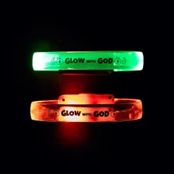 Led Light-Up Christian Pumpkin Bracelets - 12 Pc.
