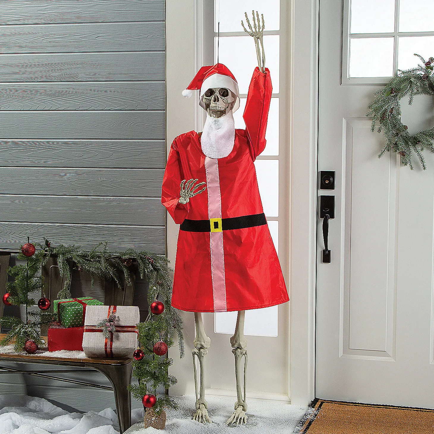 Life-Size Posable Skeleton With Santa Outfit Kit - 4 Pc.