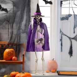 Life-Size Posable Skeleton With Witch Outfit Kit - 3 Pc.