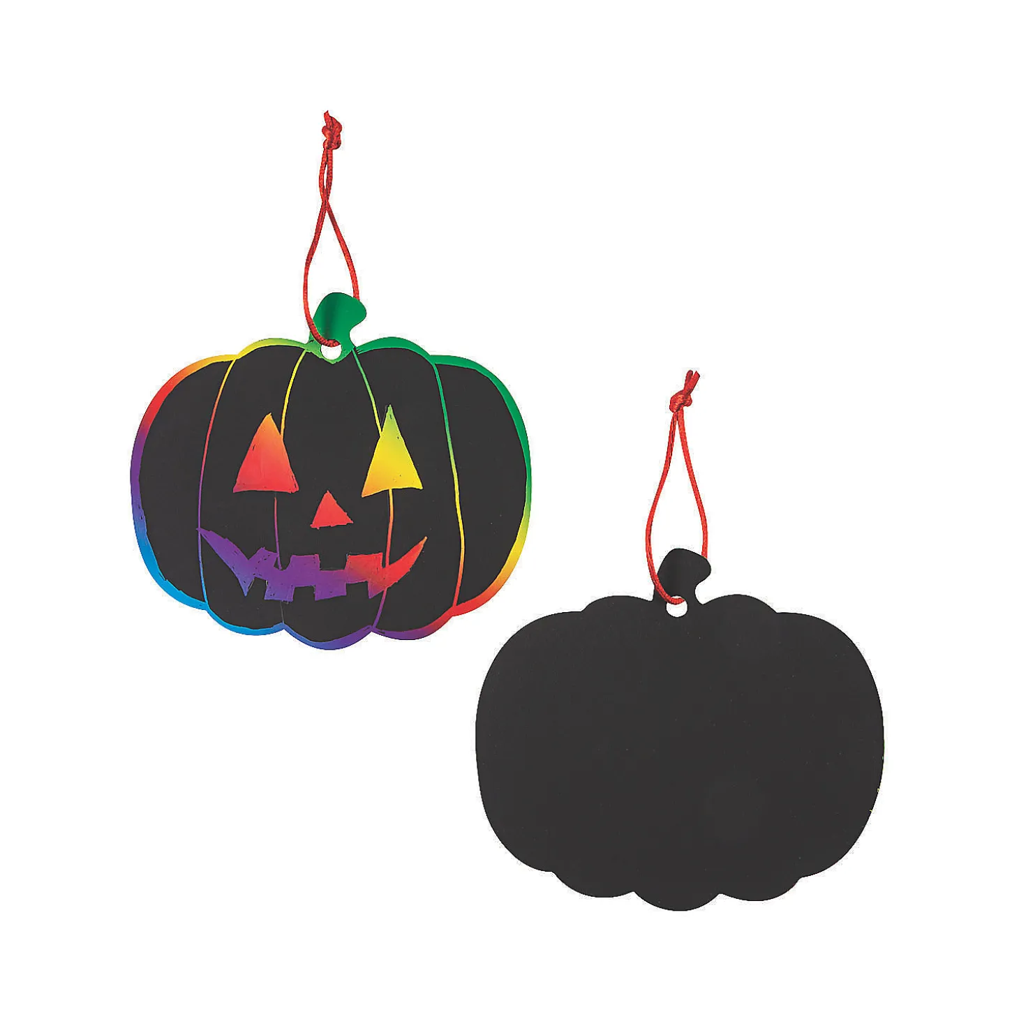 Magic Color Scratch Pumpkin Ornaments - 24 Pc.