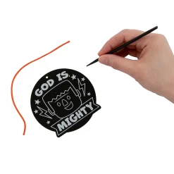 Magic Color Scratch Religious Halloween Ornaments – 24 Pc.