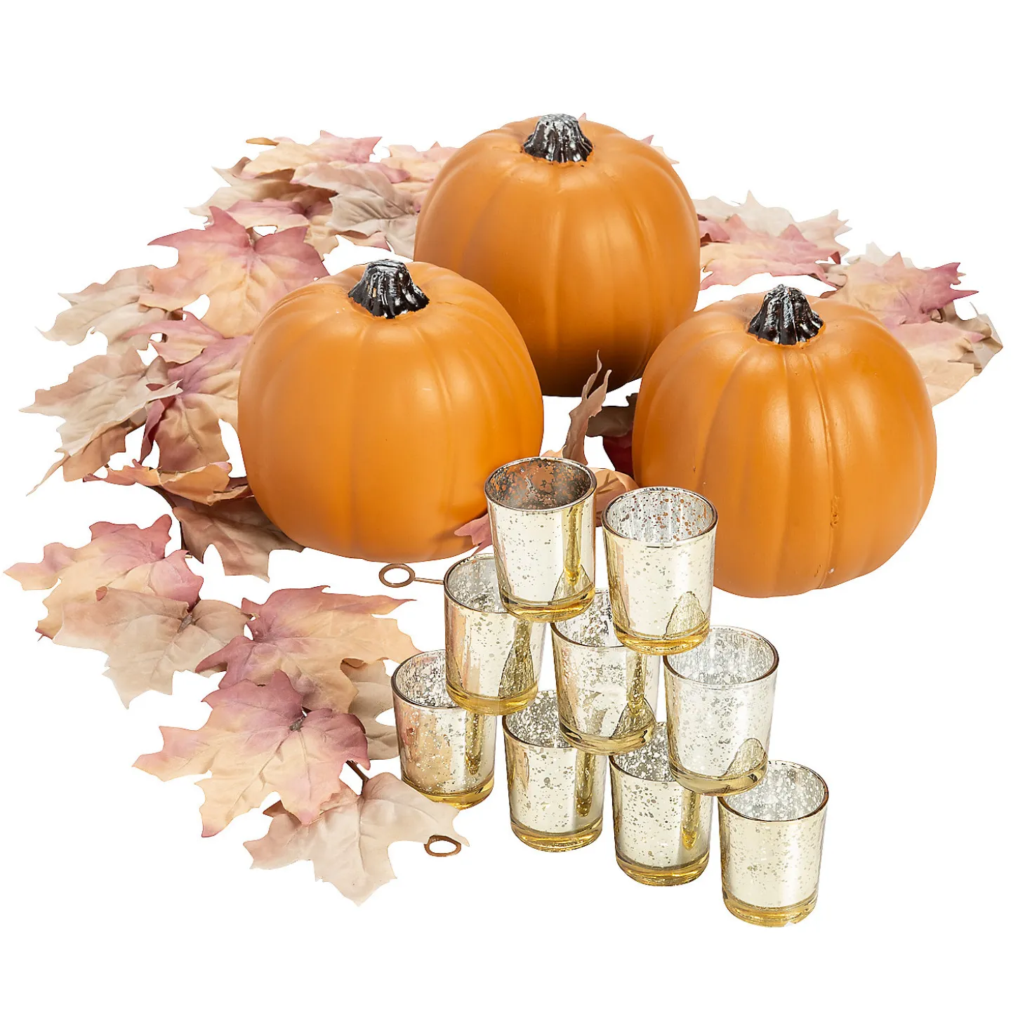 Maple Leaves & Pumpkins Wedding Centerpiece Kit - 16 Pc.