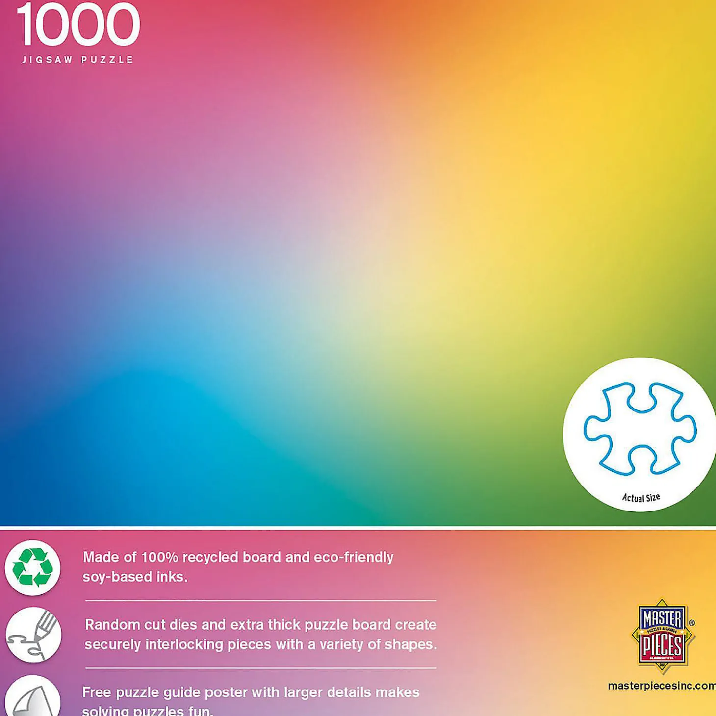 Masterpieces 1000 Piece Jigsaw Puzzle For Adults, Family, Or Kids - Rainbow Gradient - 19.25"X26.75"