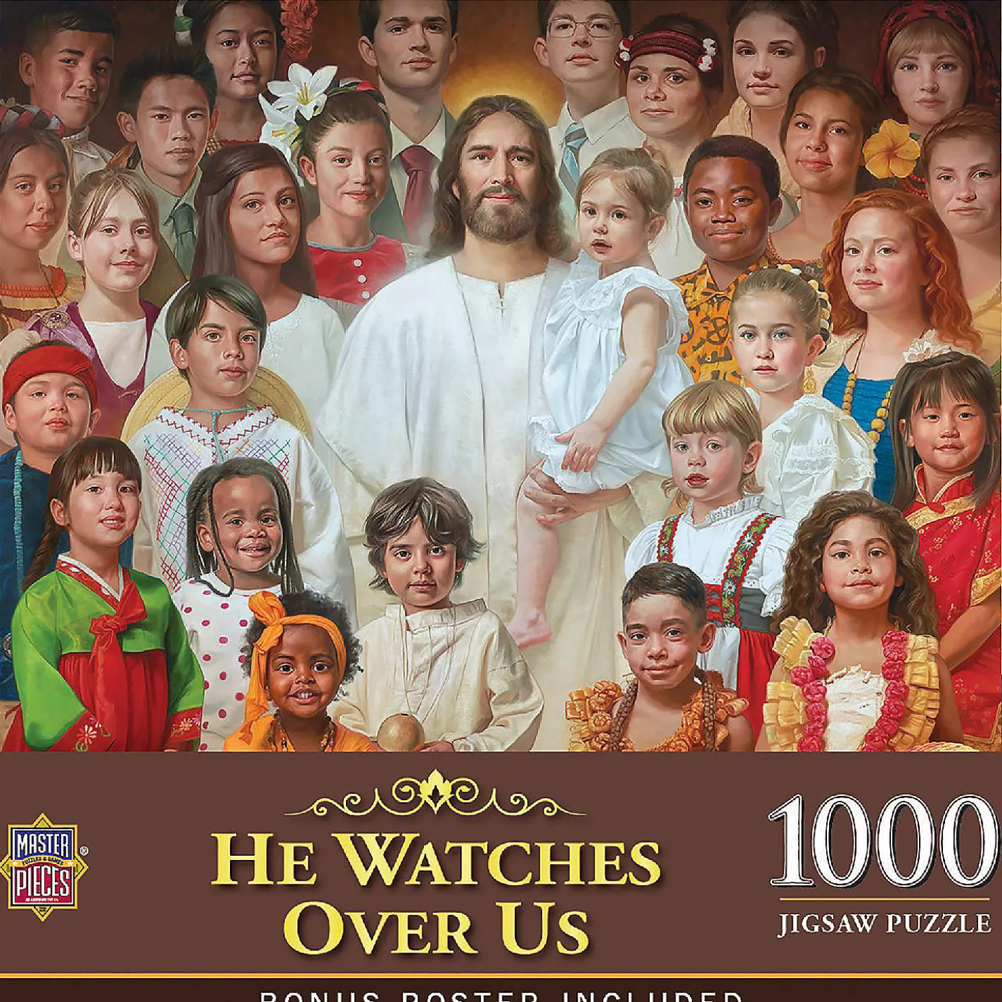 Masterpieces 1000 Piece Jigsaw Puzzle For Adults, Family, Or Kids - He Watches Over Us - 19.25"X26.75"