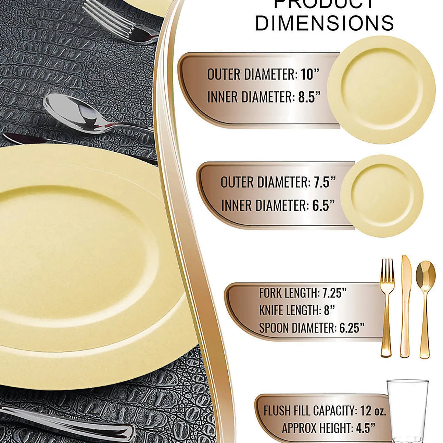 Matte Bright Yellow Round Disposable Plastic Dinnerware Value Set (20 Settings)