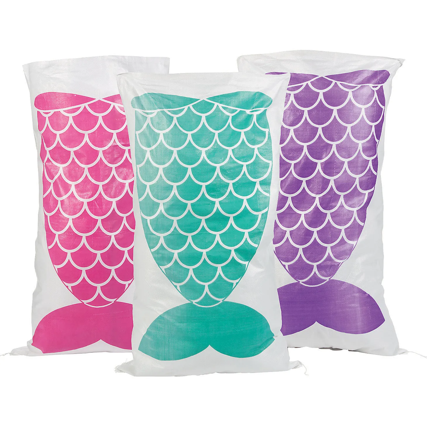 Mermaid Tail Potato Sack Race Bags - 12 Pc.