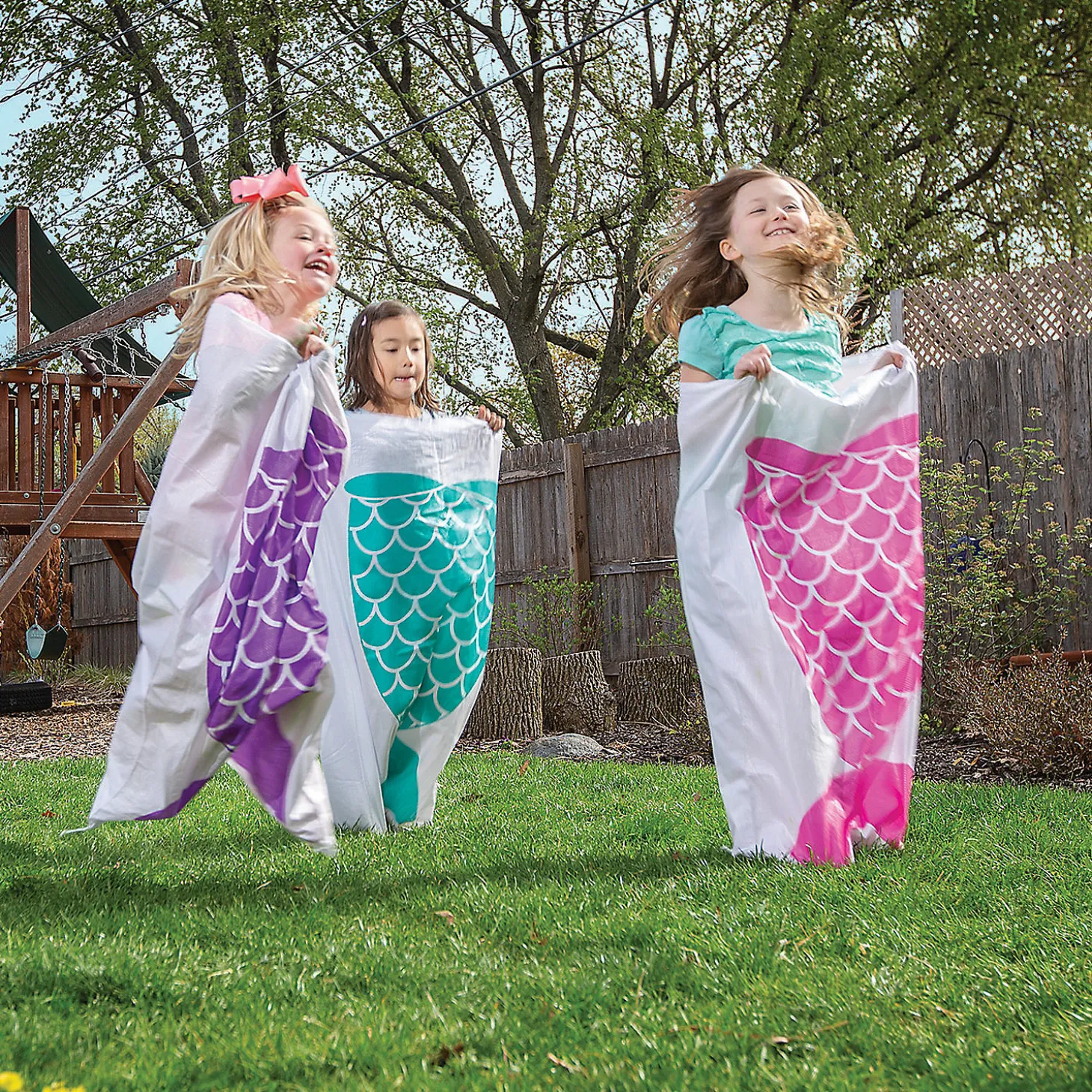 Mermaid Tail Potato Sack Race Bags - 12 Pc.