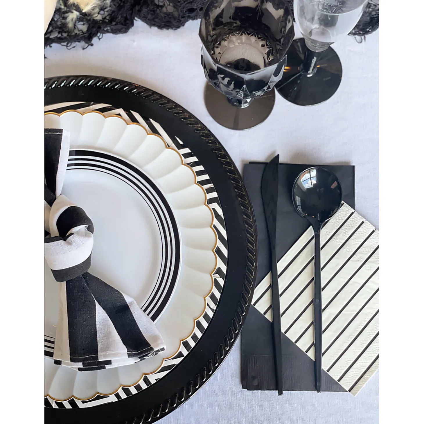Metallic Stripe Beverage Napkins - 32 Pc.