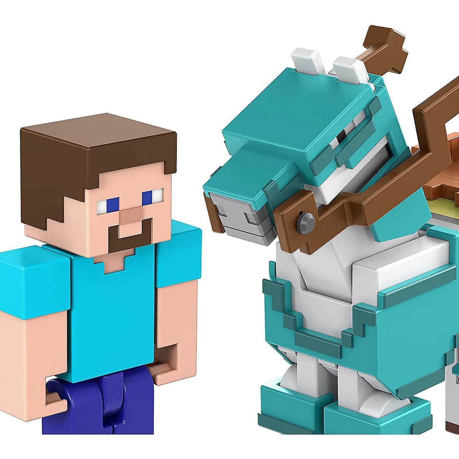 Minecraft 3.25-Inch Steve And Armored Horse Action Figure 2-Pack
