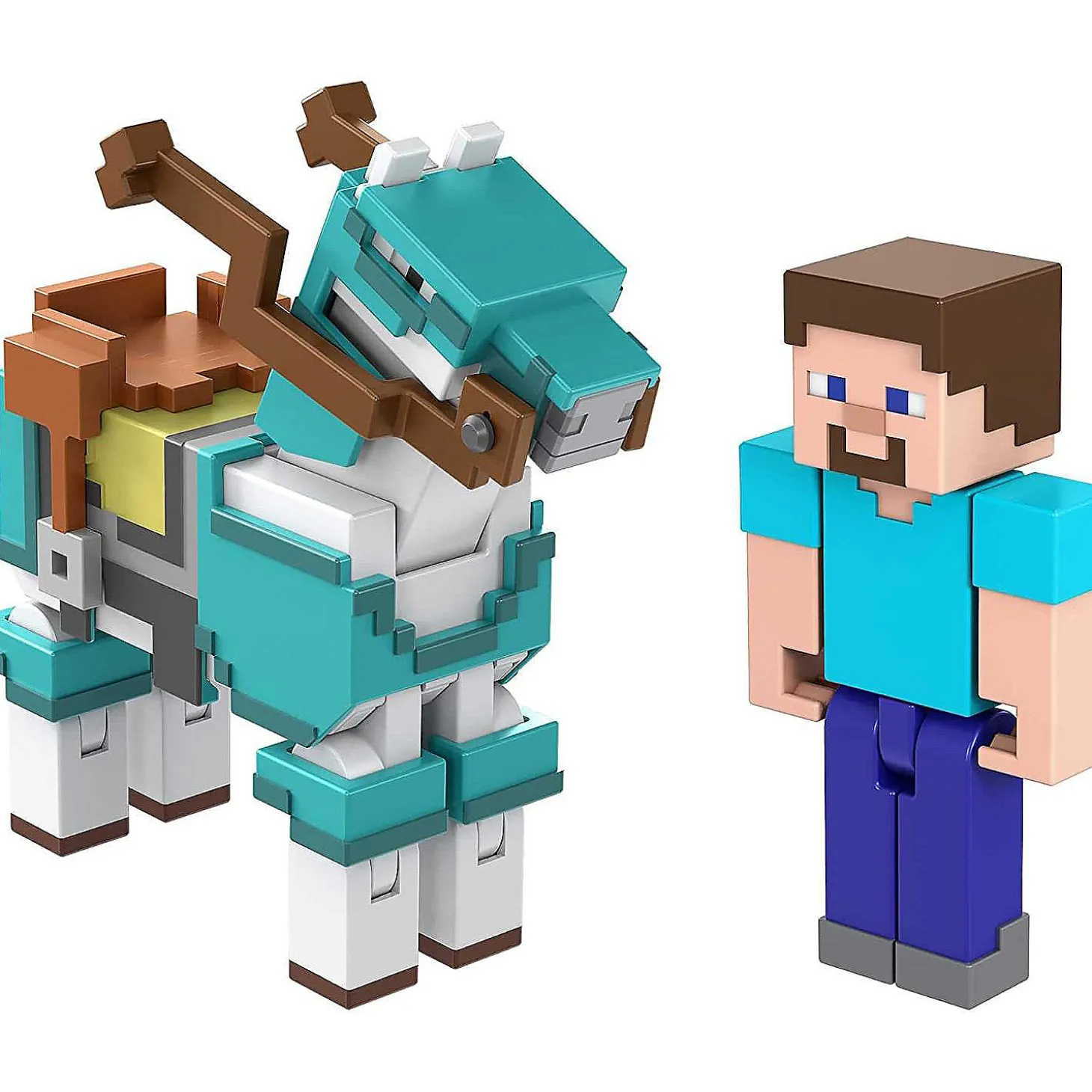 Minecraft 3.25-Inch Steve And Armored Horse Action Figure 2-Pack