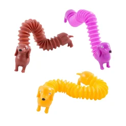 Mini Dog Expanding Tube Fidget Toys - 12 Pc.