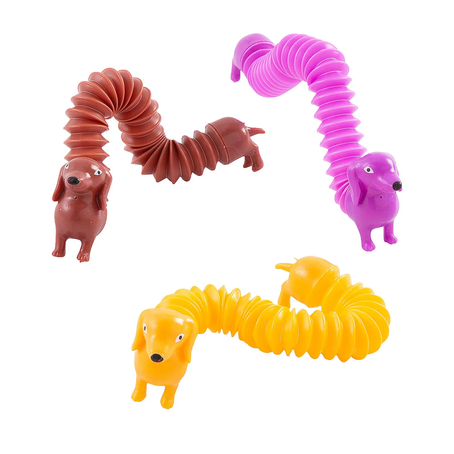 Mini Dog Expanding Tube Fidget Toys - 12 Pc.