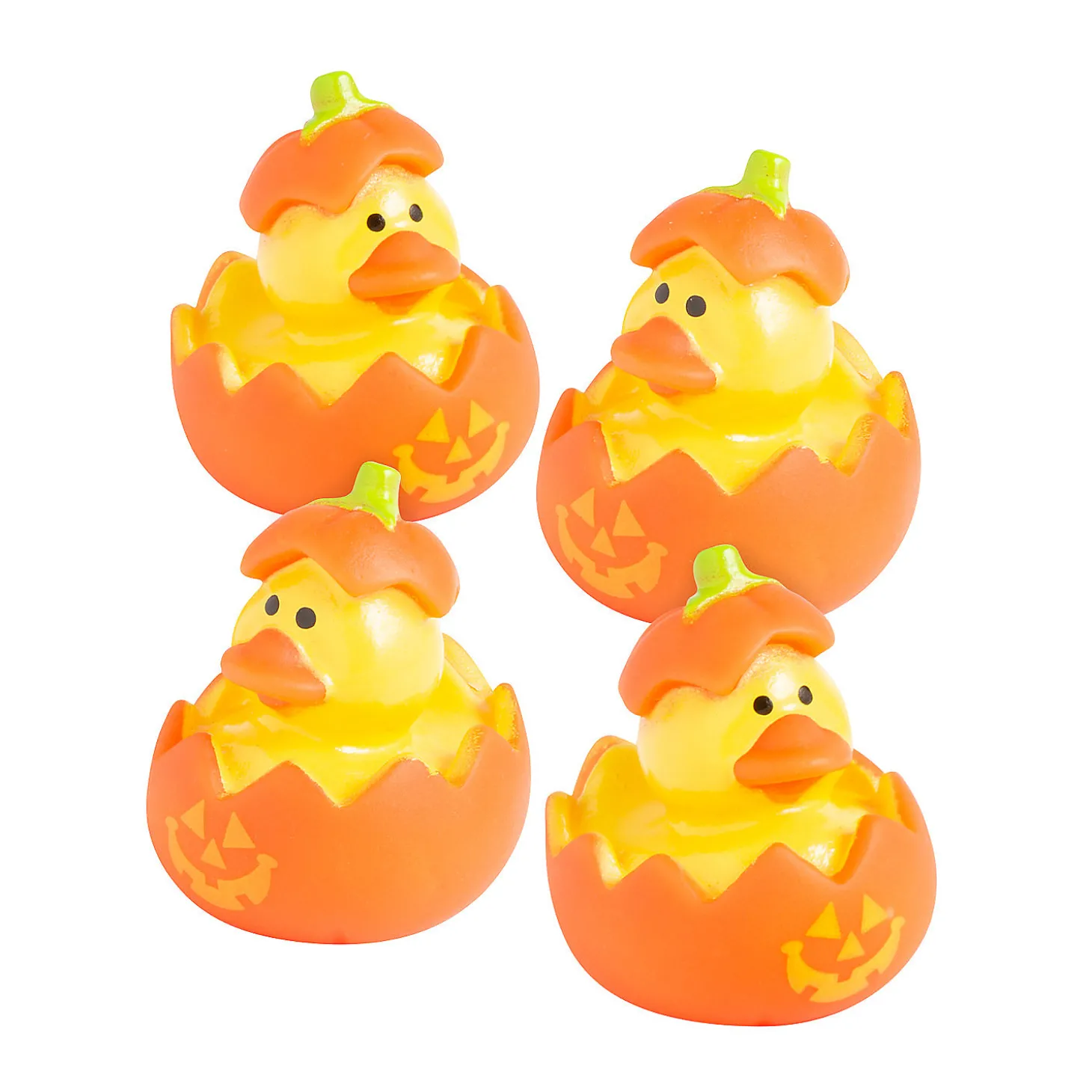 Mini Jack-O'-Lantern Rubber Ducks - 12 Pc.